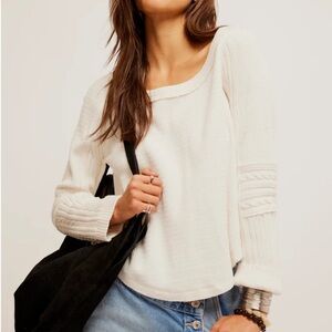 We The Free Cream Knit Top